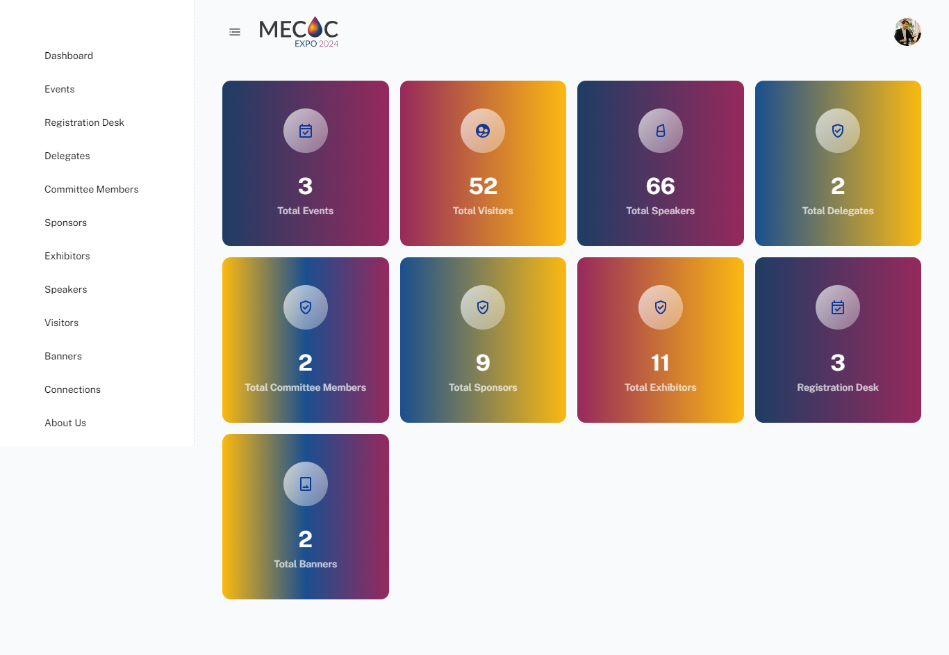 MECOC Event Management System Screenshot